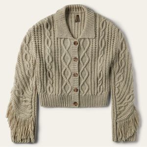 Stetson Cream Fringe Cardigan Sz M